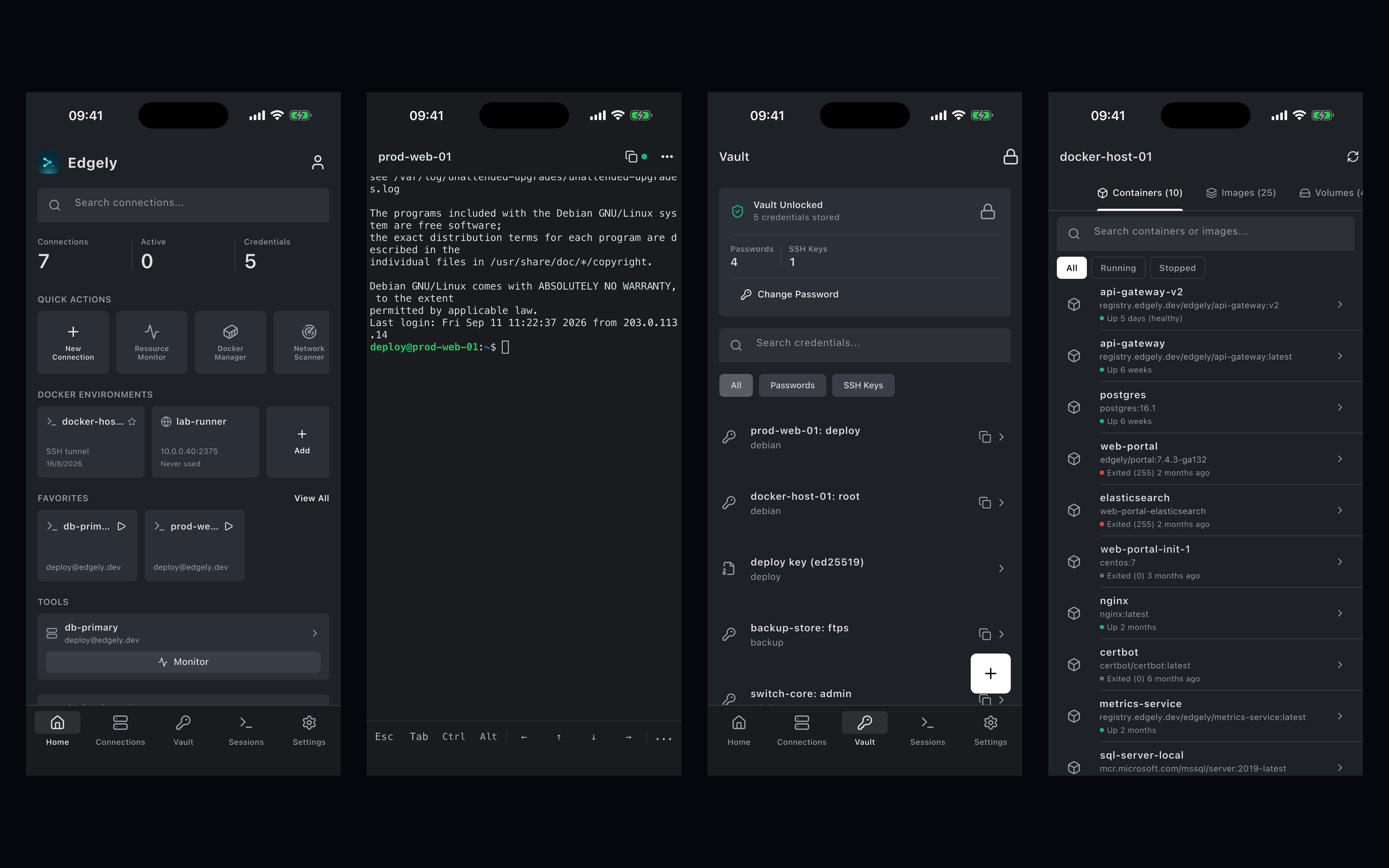 Full-featured mobile app, Edgely Console