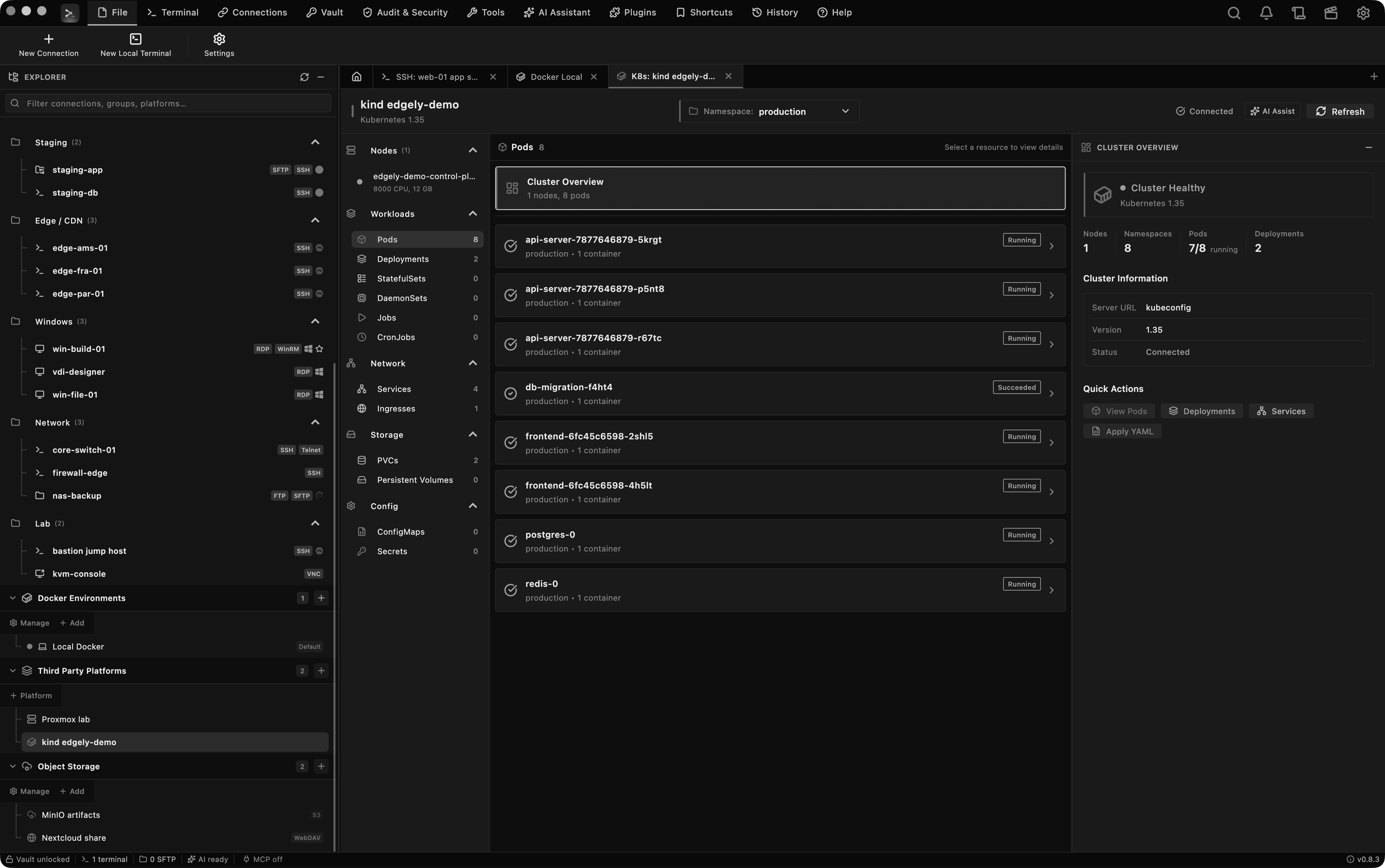 Kubernetes, Edgely Console