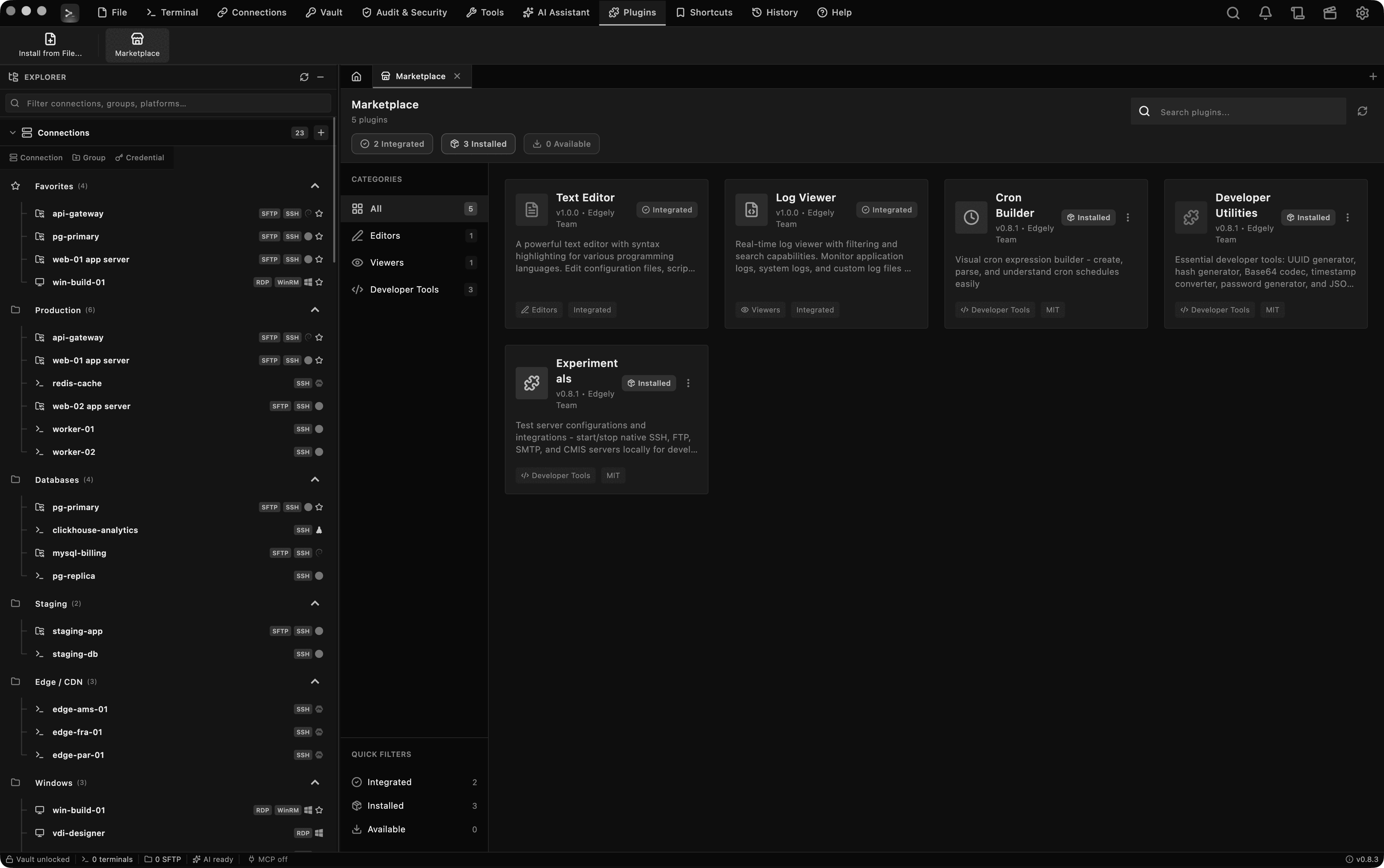 Plugin Ecosystem, Edgely Console