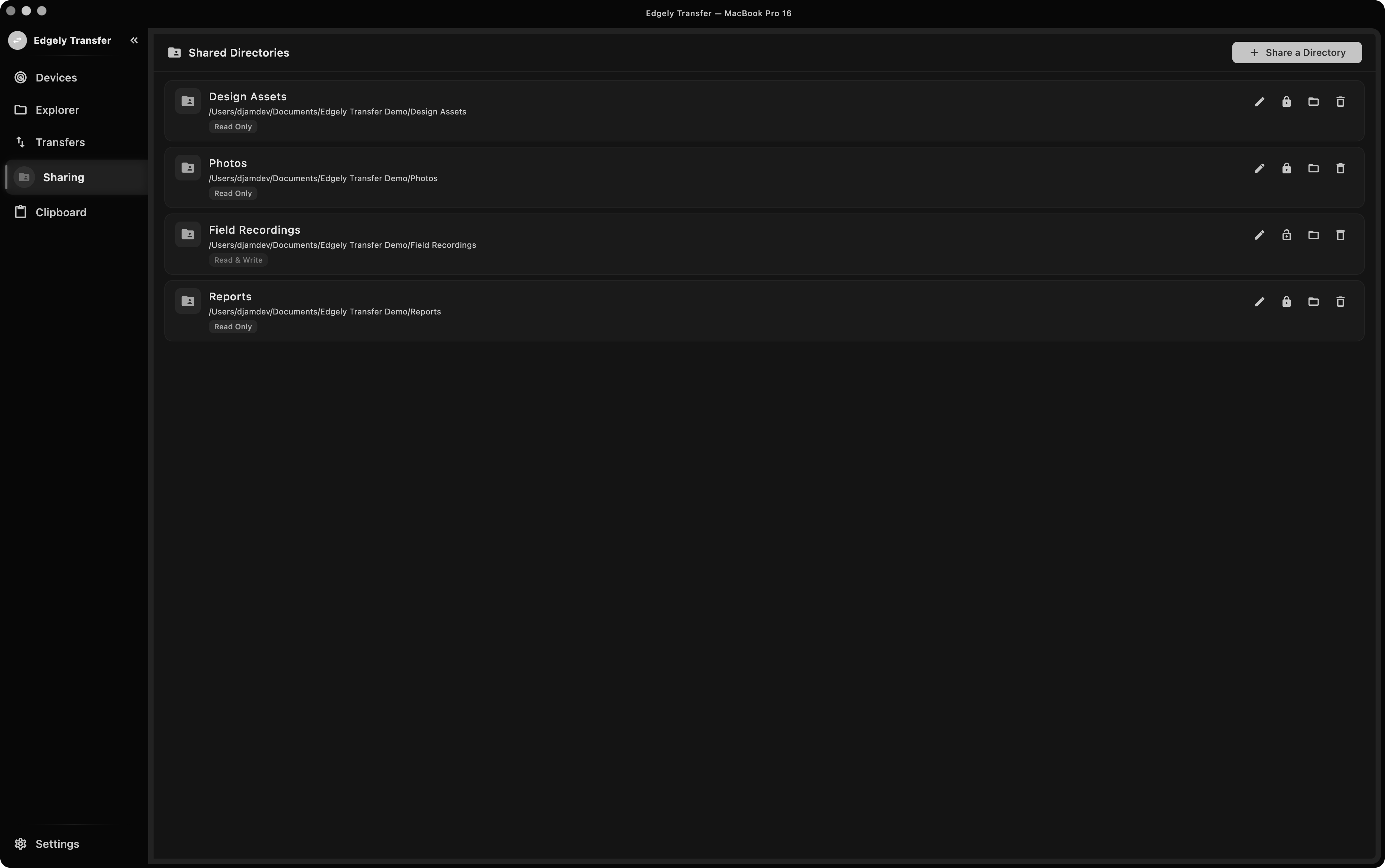 Directory Sharing, Edgely Transfer